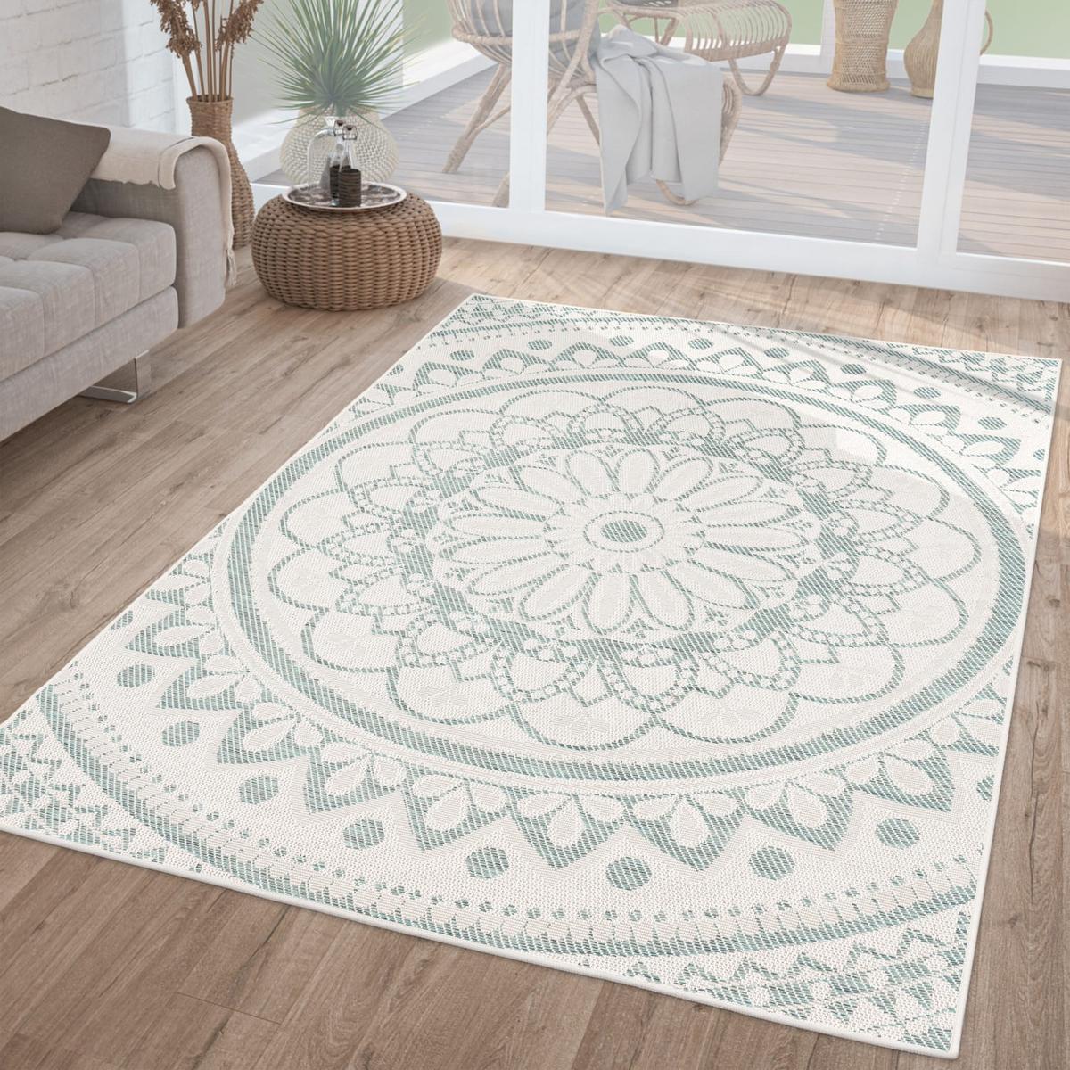 OUTDOORTEPPICH Marokkanisch Türkis 120 x 160 cm - Türkis, Kunststoff (120/160cm) - TT Home