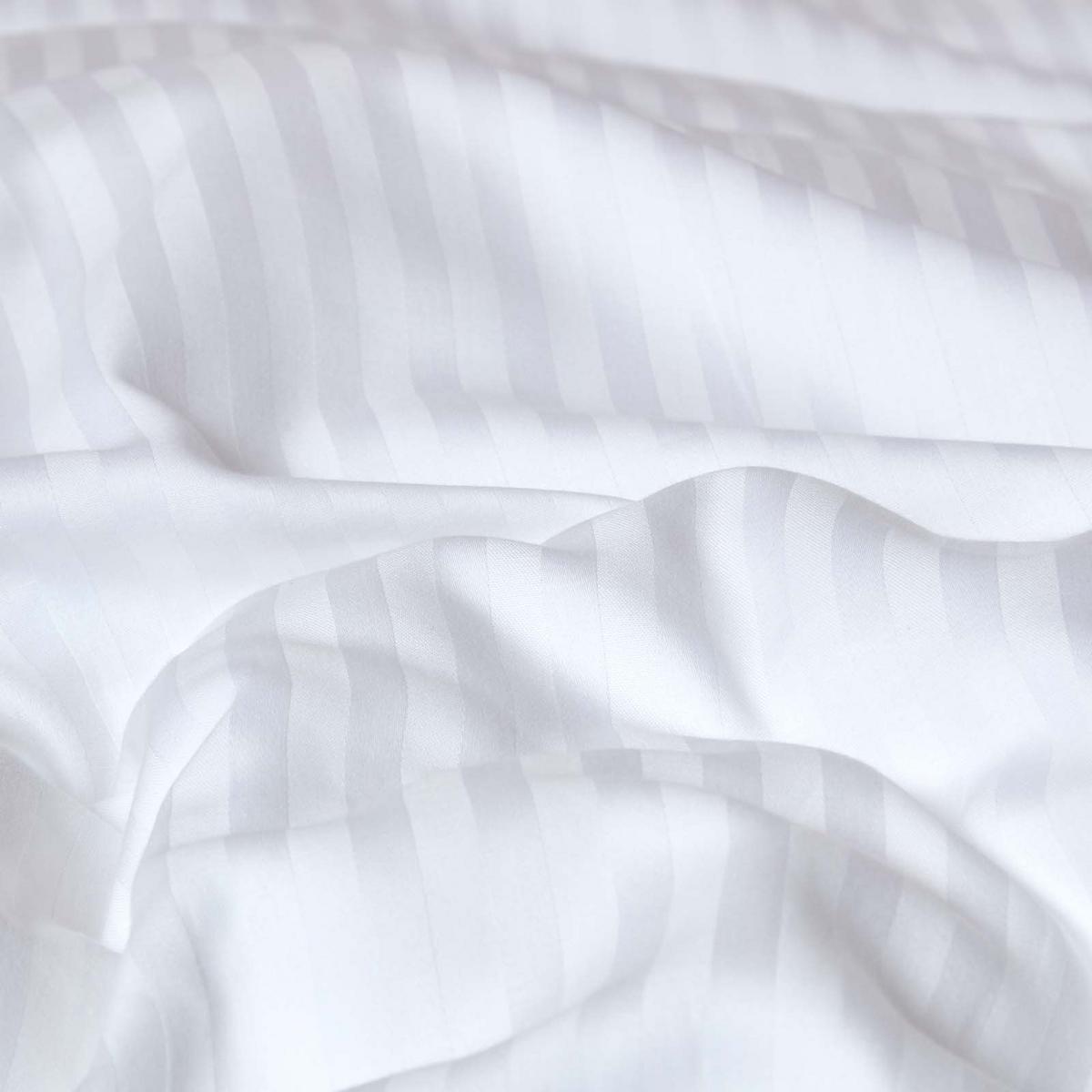 SEITENSCHLÄFERKISSENBEZUG Damast-Streifen, 48/136 cm - Weiß, Textil (50/140cm) - Homescapes