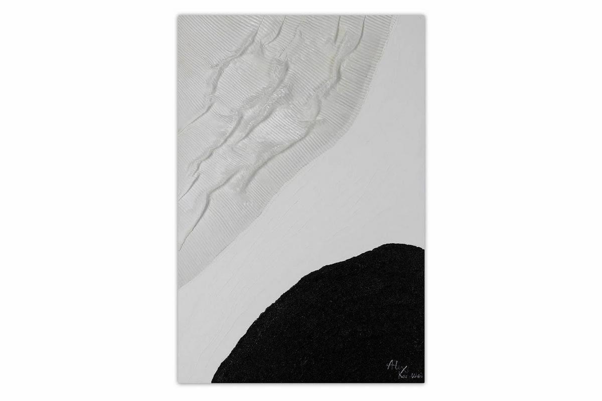 ACRYLBILD HANDGEMALT 60/90 cm - Schwarz, Holz/Textil (60/90cm) - KUNSTLOFT