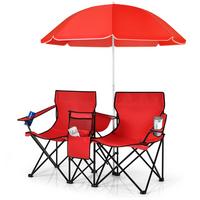 CAMPINGSTUHL-SET Rot - Rot, Textil (161/85/55cm) - COSTWAY