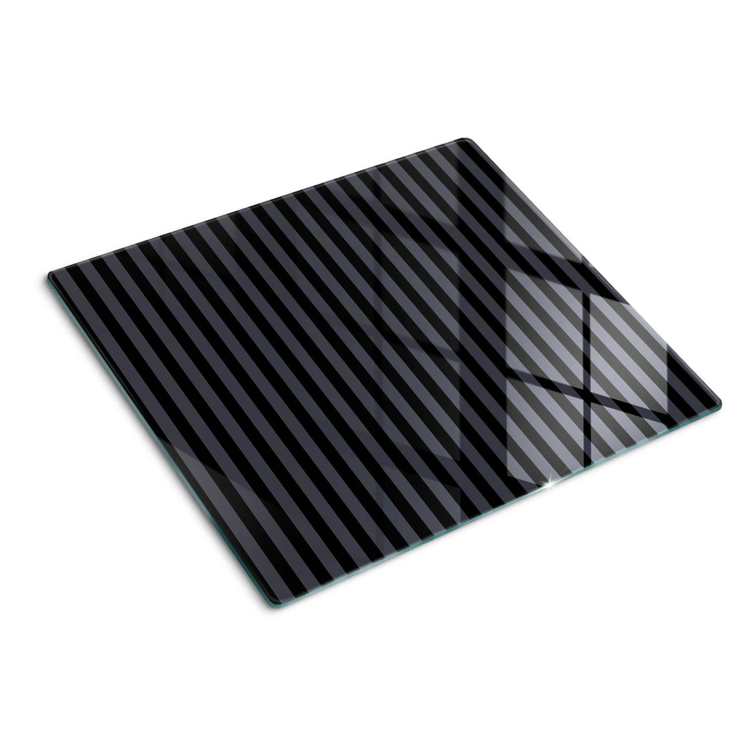 GLASPLATTE 60x52 cm Graue Streifen - Schwarz, Glas (60/0.4/52cm) - TULUP