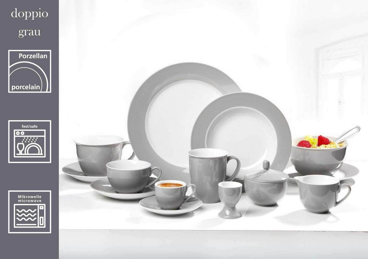 BASIC-SET Doppio Grau 12-tlg. - Grau, Keramik (2/2/2cm) - Ritzenhoff Breker