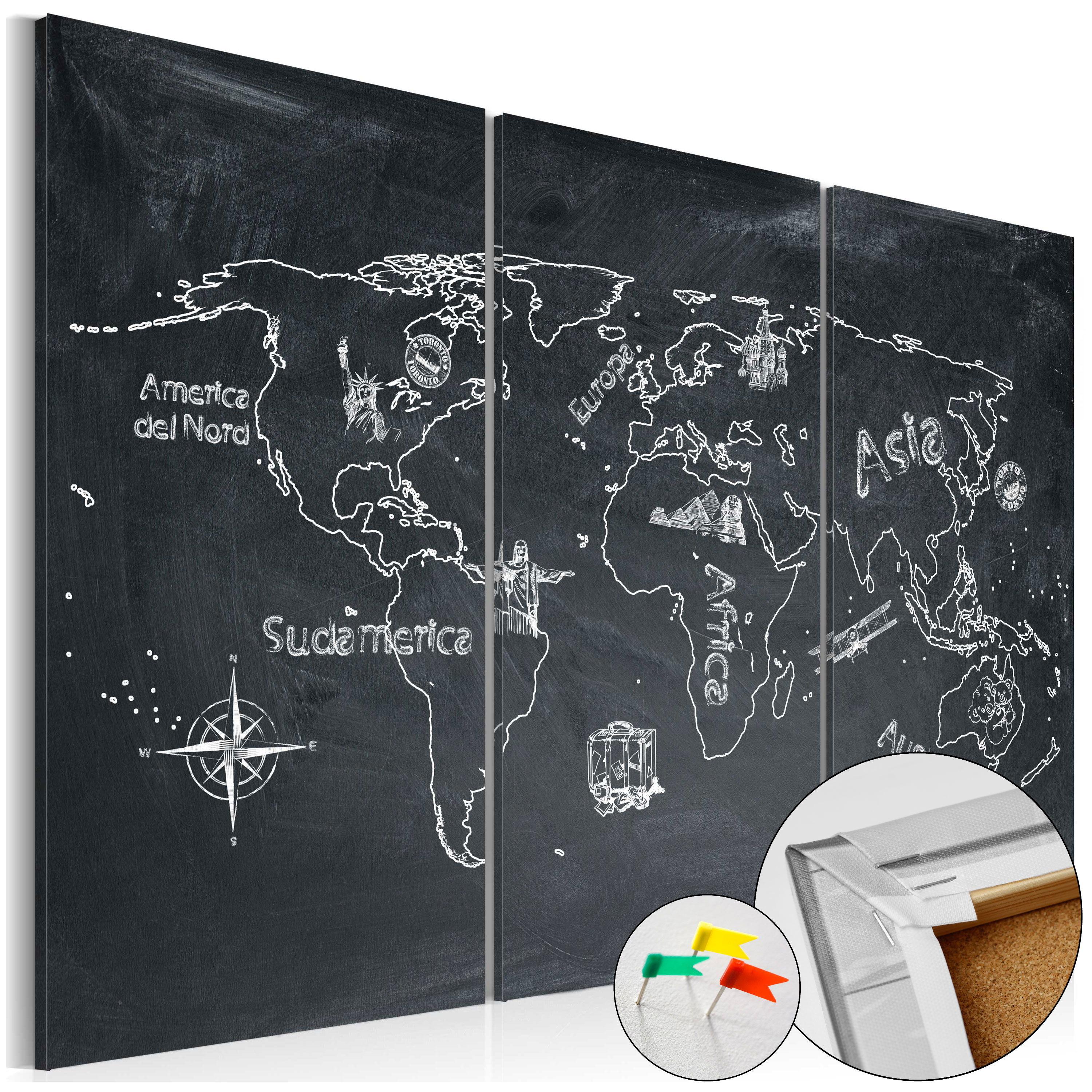 PINNWANDBILDER Schwarz-Weiß 90/60 cm - Schwarz, Naturmaterialien/Textil (90/60cm) - KUNSTLOFT