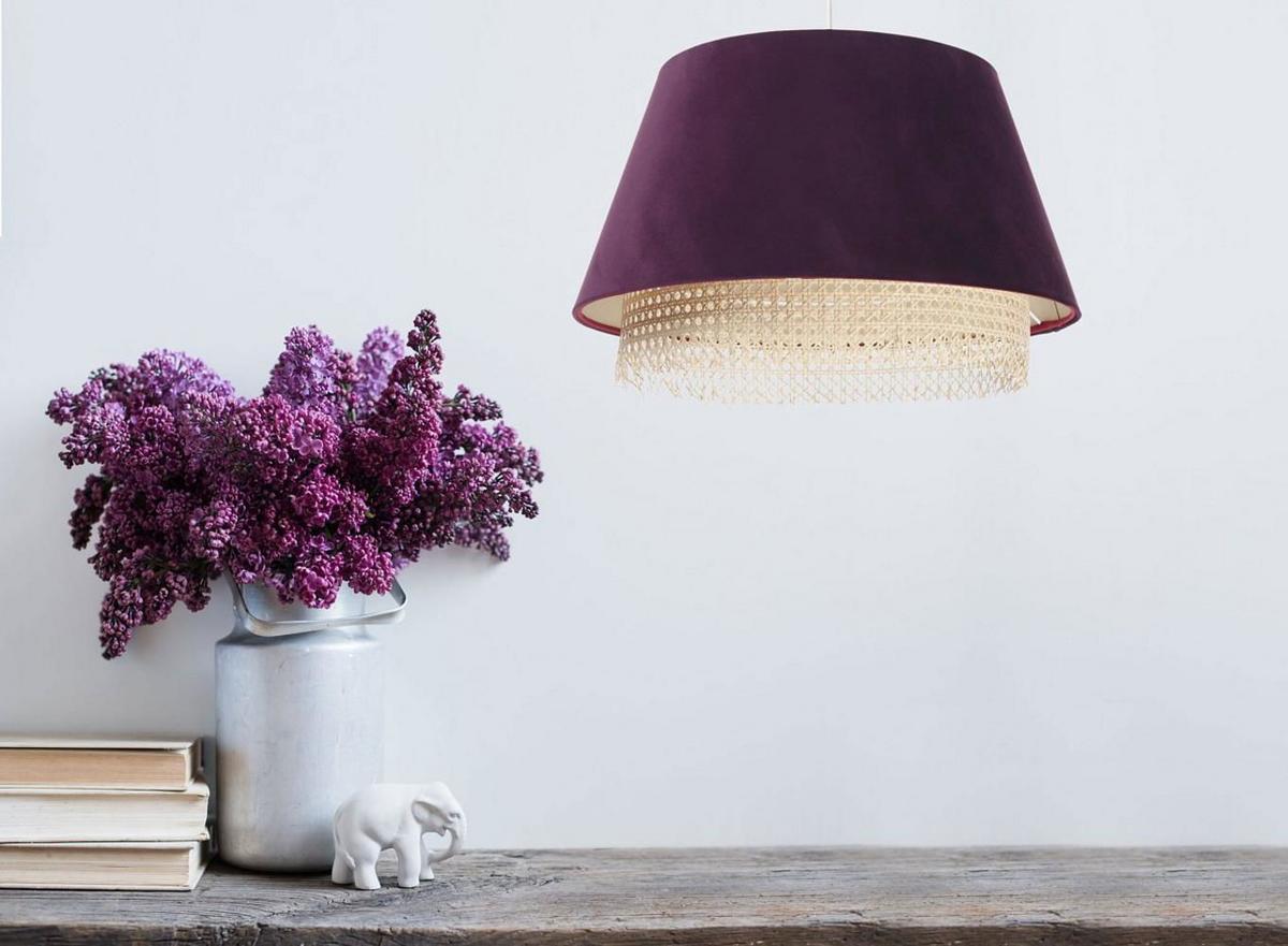 HÄNGELEUCHTE Lila 50/32 cm - Lila, Naturmaterialien (50/1.3/32cm) - ONZENO