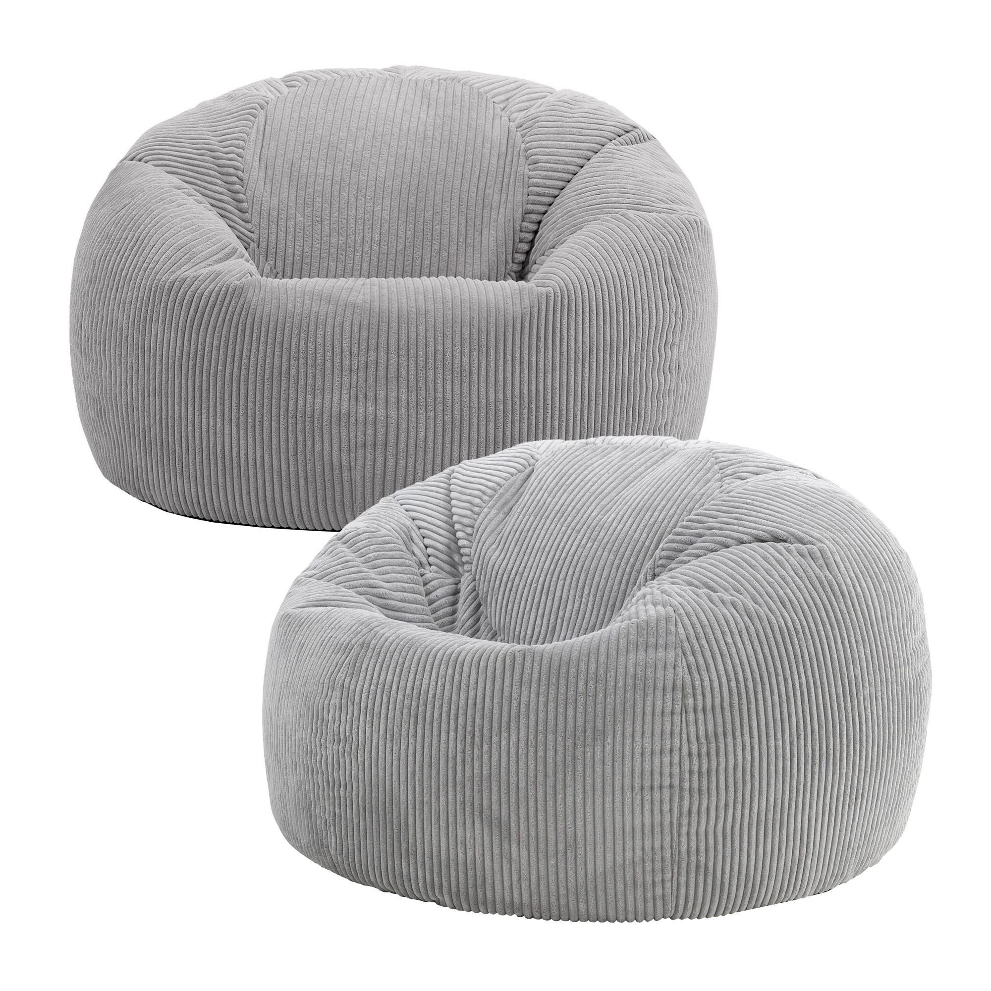 SITZSACK Klassisch Sessel aus Cord 2-tlg. - Grau, Textil (85/50/85cm) - icon