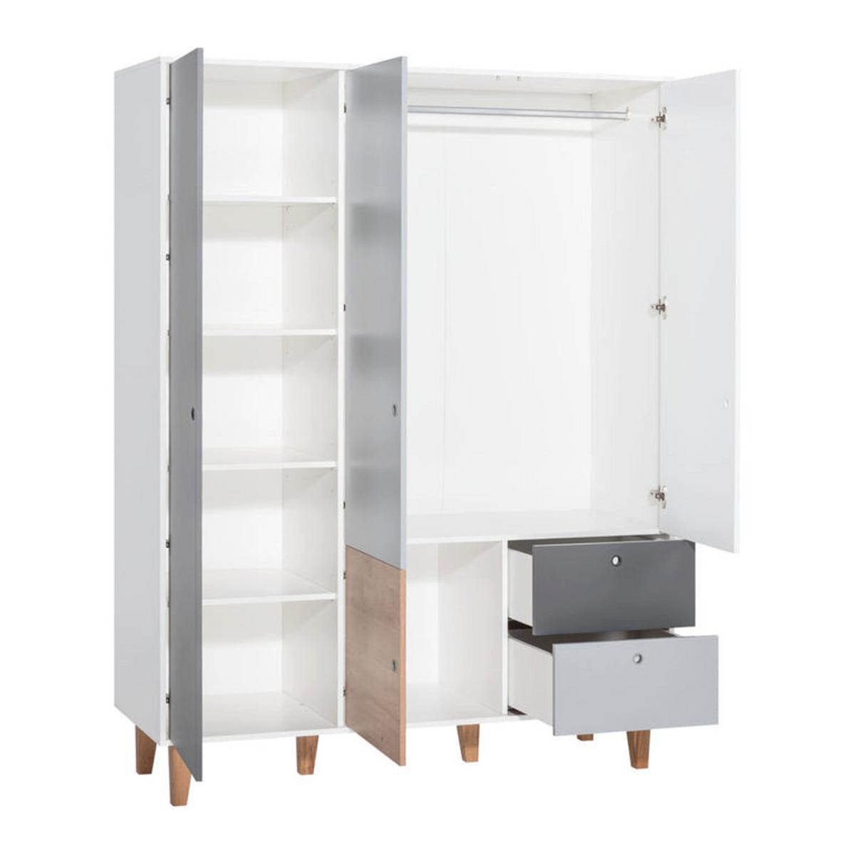 SCHRANK 3 Türen Rosa - Pink, Holzwerkstoff (153/201.5/55cm) - Petits-meubles