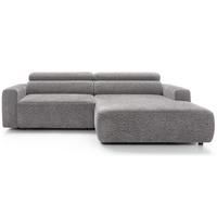 ECKSOFA Fando Hellgrau Chenille - Hellgrau/Schwarz, Kunststoff/Textil (182/252cm) - Selsey