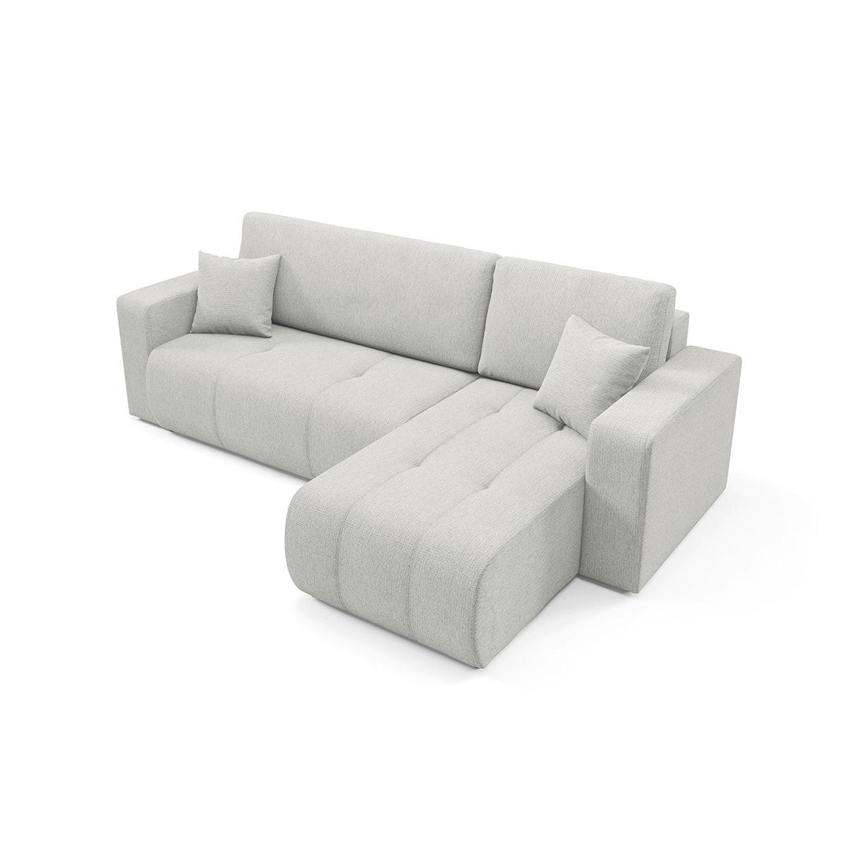 ECKSOFA Vasco 3 Sitzplätze Hellgrau - Grau, Holz (247/145cm) - Petits-meubles