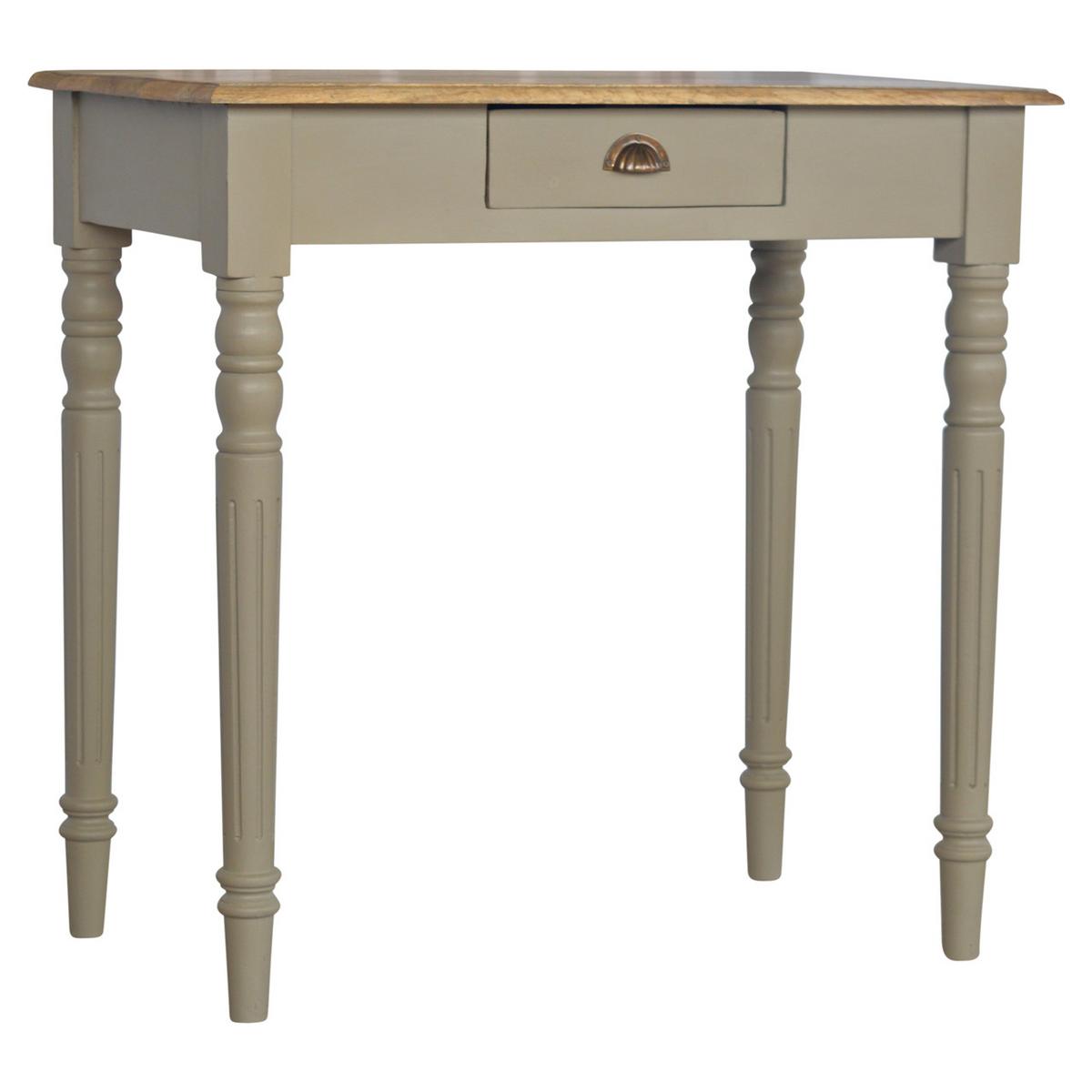SCHREIBTISCH Finesse, 1 Schublade, Grey und Beige - Messingfarben/Multicolor, Mangoholz/Holz (45/80/78cm) - Artisan Furniture