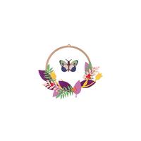 WANDDEKO Blumiger Schmetterling 31/31 cm - Multicolor, Wellpappe (31/31/1cm) - Studio Roof
