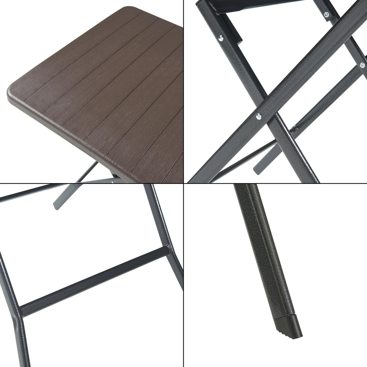 KLAPPTISCH Lillestrøm - Dunkelbraun, Kunststoff/Metall (78/78/74cm) - [en.casa]