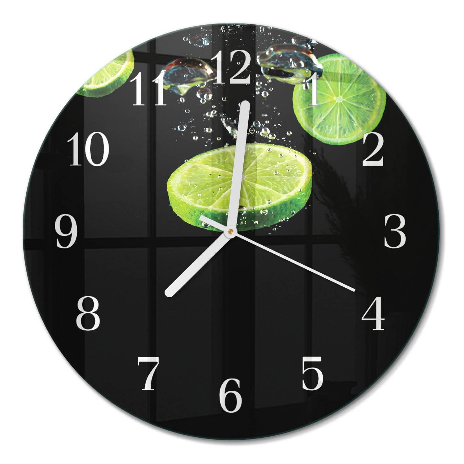 WANDUHR aus Glas Ø30 cm - Limes - Grün, Glas (30/30/0.4cm) - TULUP