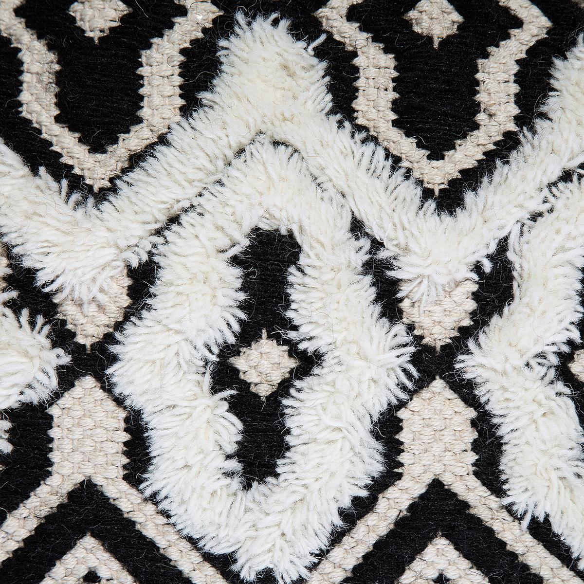 POUF Orai 45/45/45 cm - Schwarz, Naturmaterialien/Textil (45/45/45cm) - Beliani