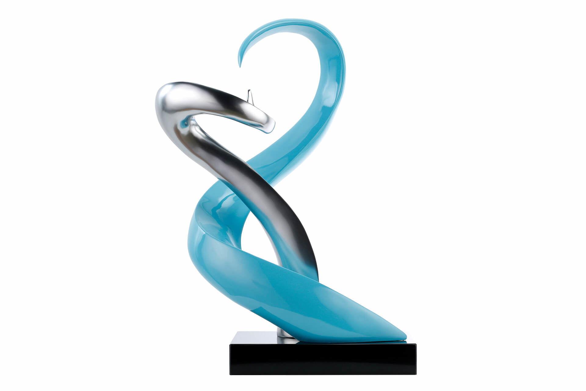 SKULPTUR Blau 45/63 cm - Blau/Silberfarben, Stein (8.75/63/28cm) - KUNSTLOFT