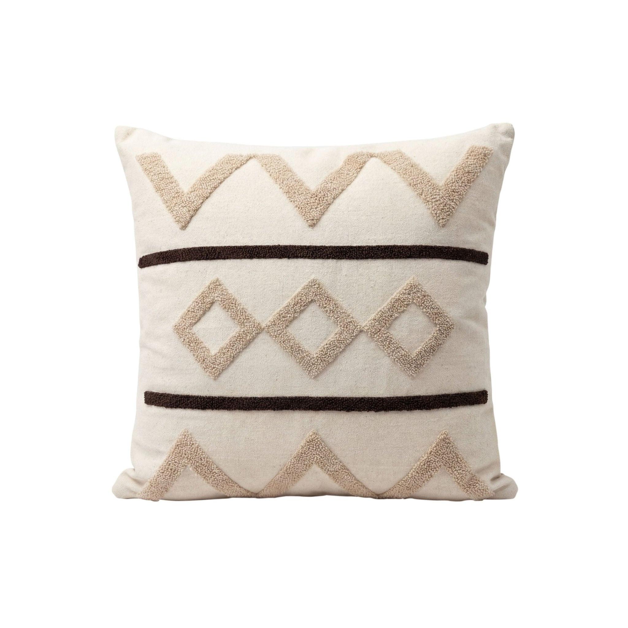 DEKOKISSEN Tribal Pattern Beige 45x45 cm mit Füllung - Beige/Multicolor, Textil (45/45cm) - Deco-Raum