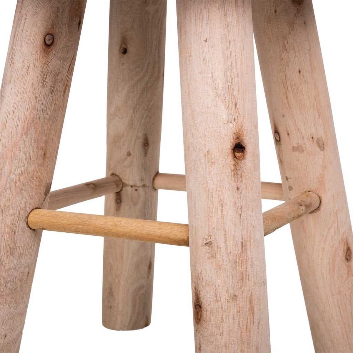 HOCKER aus Holz und Baumwolle, rot, 32x44cm - Rot, Holz (32/44/32cm) - Wanderlust