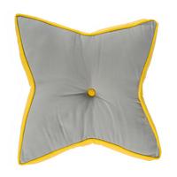 BODENKISSEN Stern, grau-gelb 70/48/7 cm - Gelb/Grau, Textil (70/48/7cm) - Homescapes