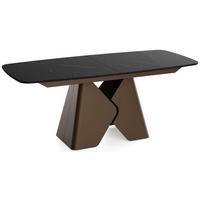 ESSTISCH Vanta rechteckig ausziehbar verlängerbar mit Braunem Metallgestell, Schwarz Marmor Kupfer 200-290/90/76 cm - Braun/Kupferfarben, Holzwerkstoff/Metall (90/290/76cm) - WFL GROUP