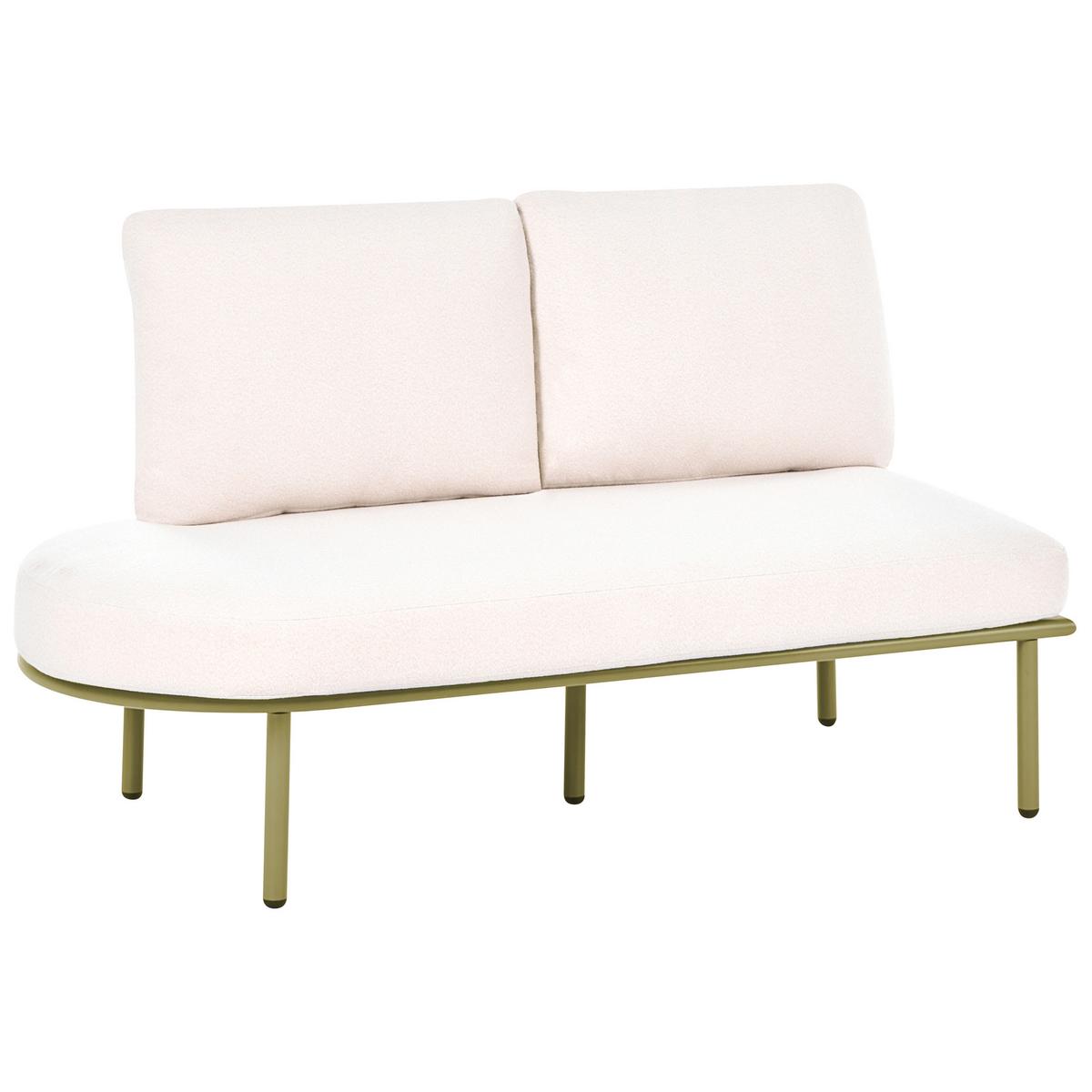 GARTENSOFA mit Tisch 4-Sitzer Metall Grün Pollina - Beige/Grün, Metall (238/77/162cm) - Beliani
