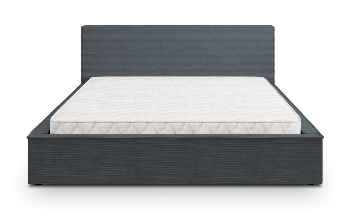 POLSTERBETT CELORA P 200x200 cm mit Bettkästen - Grau - Grau, Holz/Textil - MASSENO
