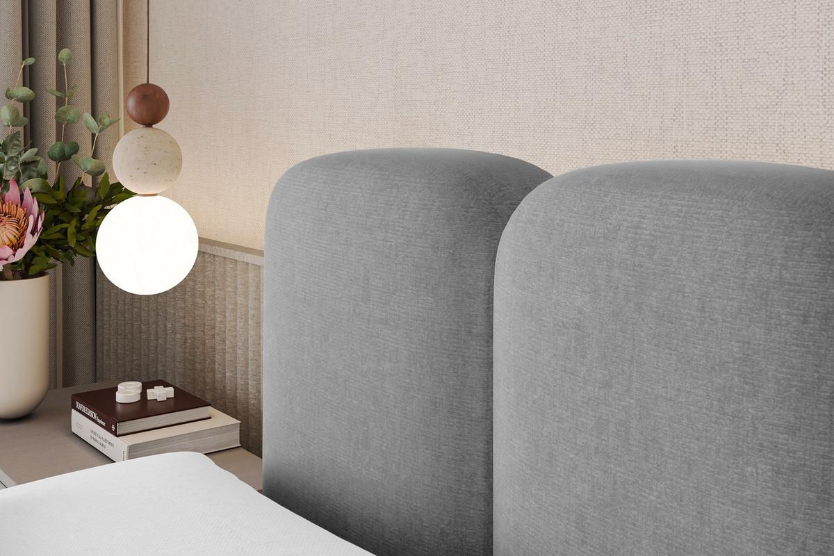 BOXBETT mit Matratze H3|H4 und Lattenrost - NINA-Z KING - 200x200 cm Monolith - Hellgrau - Hellgrau, Holzwerkstoff (200/200cm) - ALTDECOR