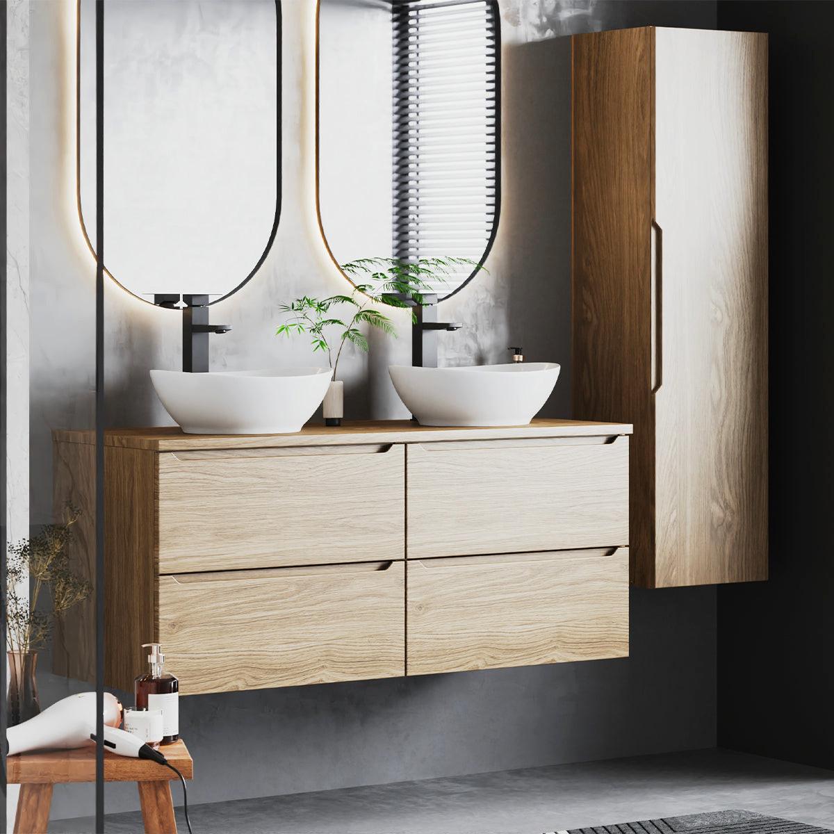 WASCHTISCHUNTERSCHRANK 120.6cm Viggo Holz - Braun, Holzwerkstoff (120.6/52.2/46.5cm) - Petits-meubles