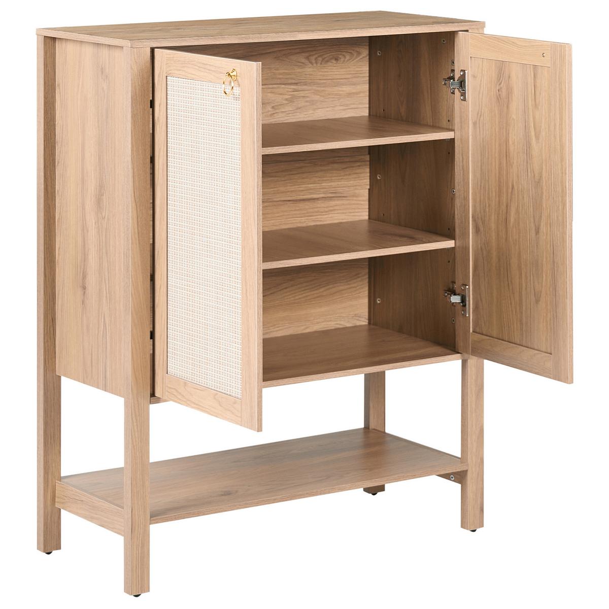 SCHUHSCHRANK Hellbraun Beaulac - Hellbraun/Braun, Holzwerkstoff (80/101/36cm) - Beliani
