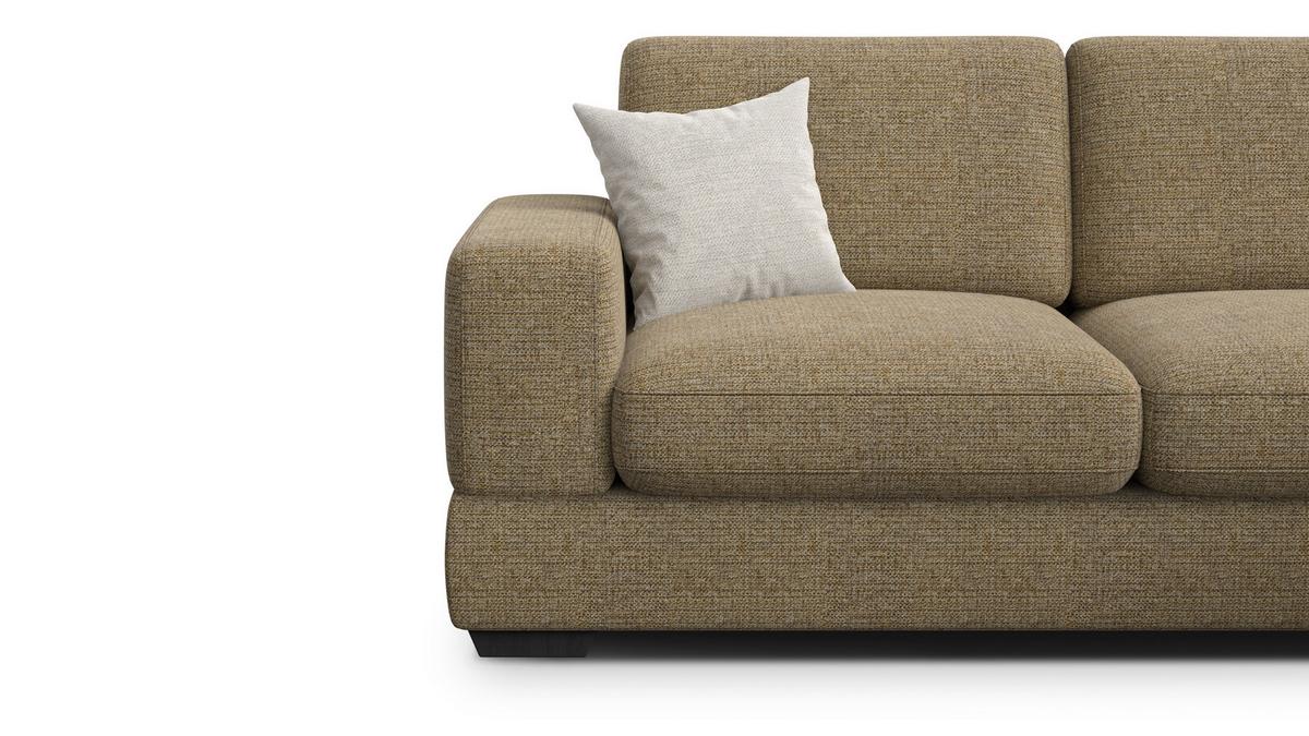 ECKSOFA OTTO 4-Sitzer, taupe - Taupe/Schwarz, Holz/Textil (279/159cm) - Wozimo