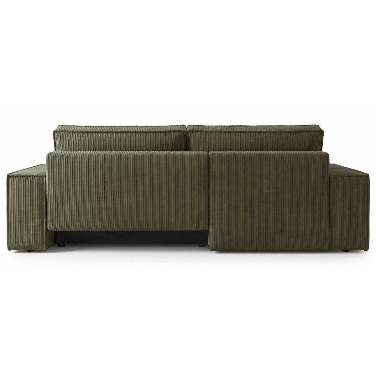 ECKSOFA Farese Mini mit Cordbezug Olivgrün, links - Schwarz/Olivgrün, Textil (240/167cm) - Selsey