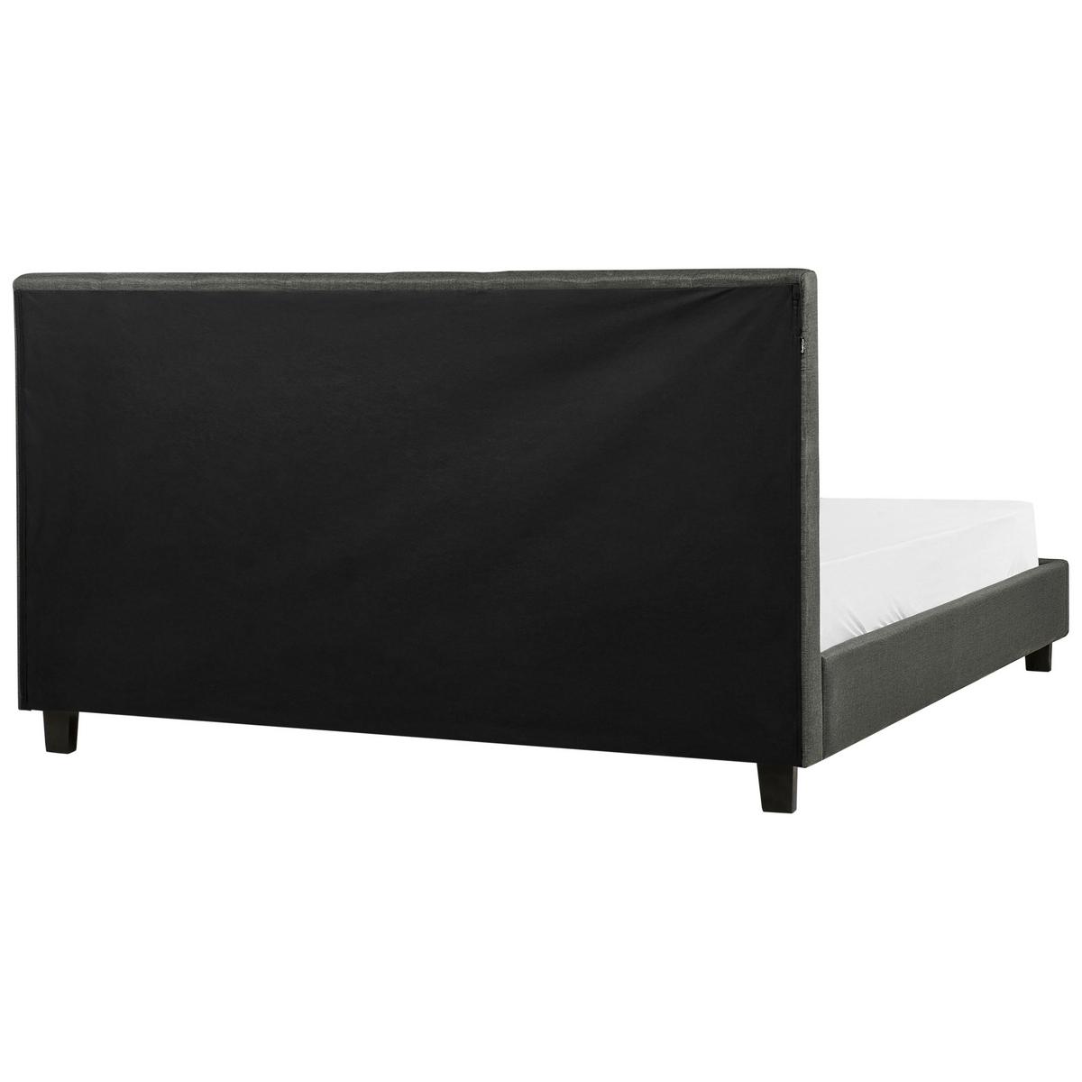 POLSTERBETT mit Lattenrost 180x200 cm Grau La Rochelle - Dunkelgrau, Textil (180/200cm) - Beliani