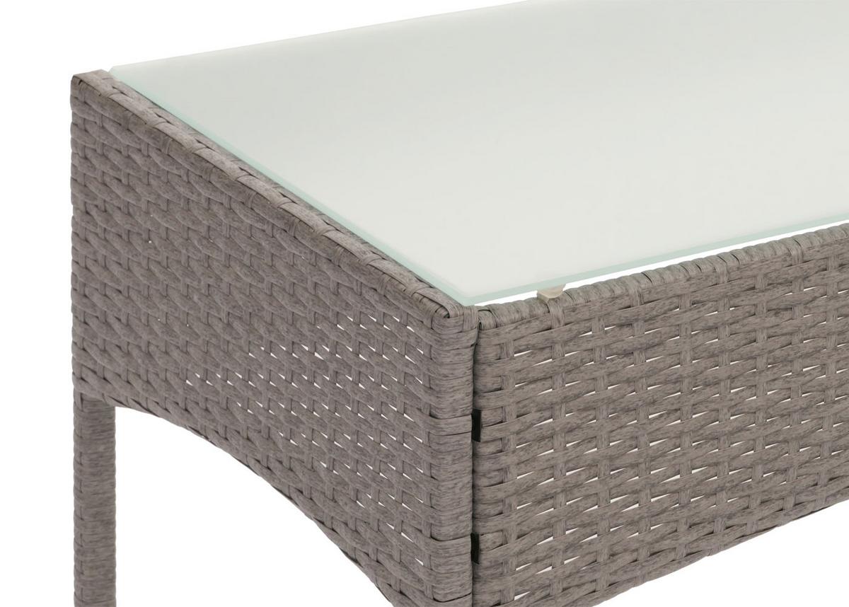 POLY-RATTAN GARTENTISCH rechteck Grau - Grau, Kunststoff (48/79/38cm) - MCW
