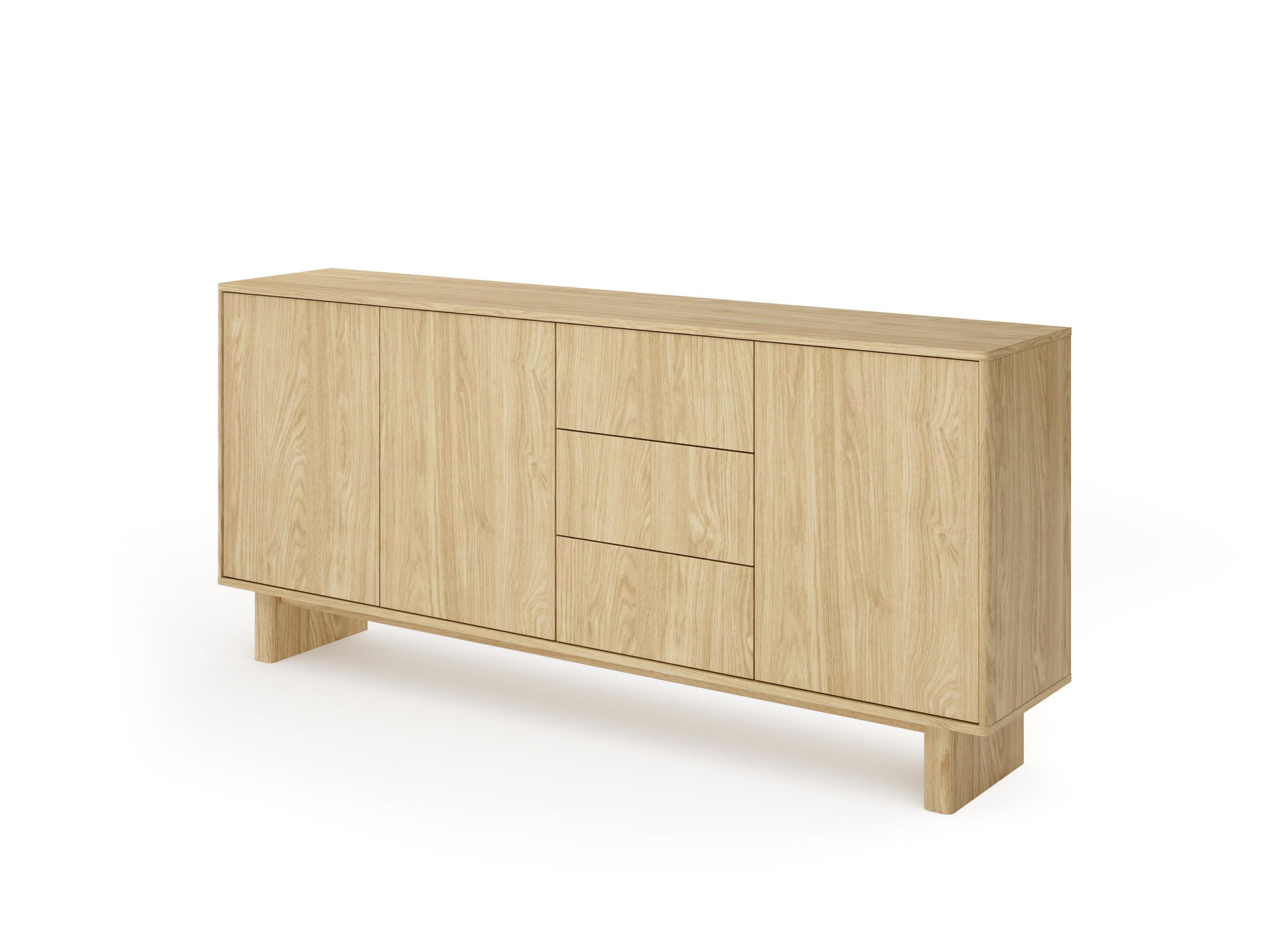KOMMODE TRAVE 183,3/82,6/38,1cm mit 3 Schubladen 3 Türen Eichefarben - Eichefarben, Holzwerkstoff (183.3/82.6/38.1cm) - MASSENO