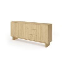 KOMMODE TRAVE 183,3/82,6/38,1cm mit 3 Schubladen 3 Türen Eichefarben - Eichefarben, Holzwerkstoff (183.3/82.6/38.1cm) - MASSENO