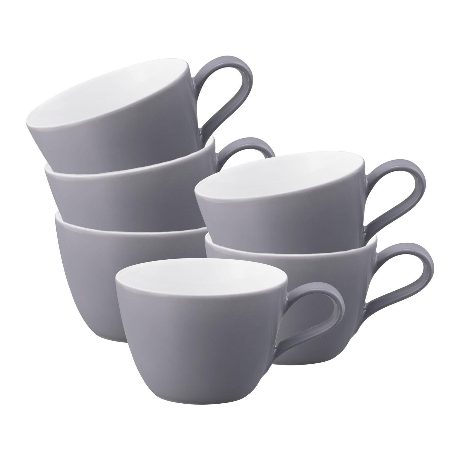 KAFFEETASSEN Life Fashion Elegant Grey 240 ml 6er Set - Grau, Keramik (0.24L) - Seltmann Weiden