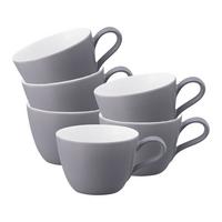 KAFFEETASSEN Life Fashion Elegant Grey 240 ml 6er Set - Grau, Keramik (0.24L) - Seltmann Weiden