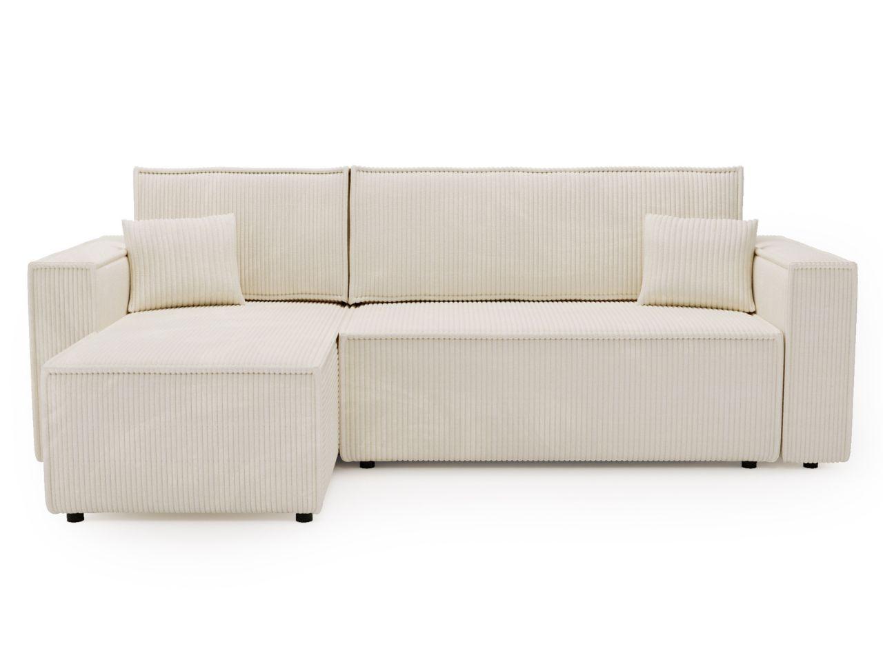 ECKSOFA Prato L Beige - Beige/Schwarz, Holz/Textil (253/145cm) - Graingold