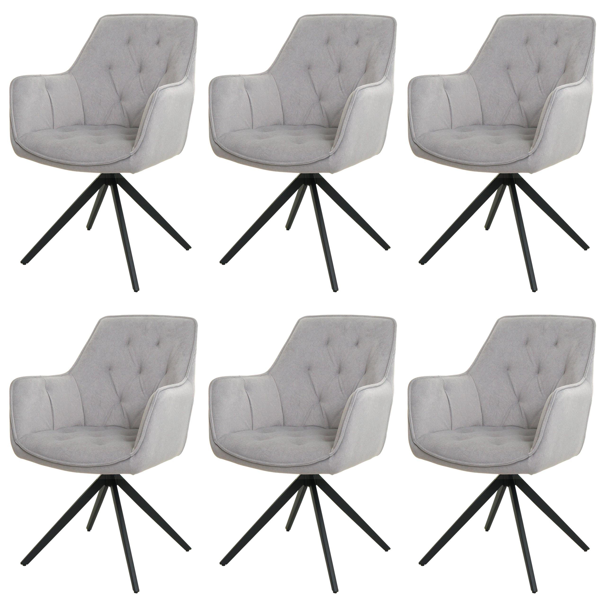 ESSZIMMERSTUHL Grau 6er-Set - Grau, Textil (55/87/60cm) - MCW