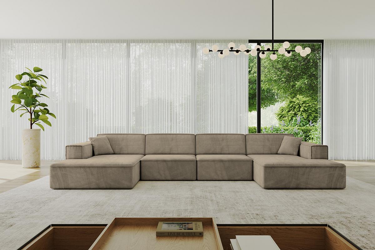 WOHNLANDSCHAFT IREA-U2-v4 - 388x171x79 cm Braun - Braun, Holzwerkstoff/Textil (388/79/171cm) - ALTDECOR