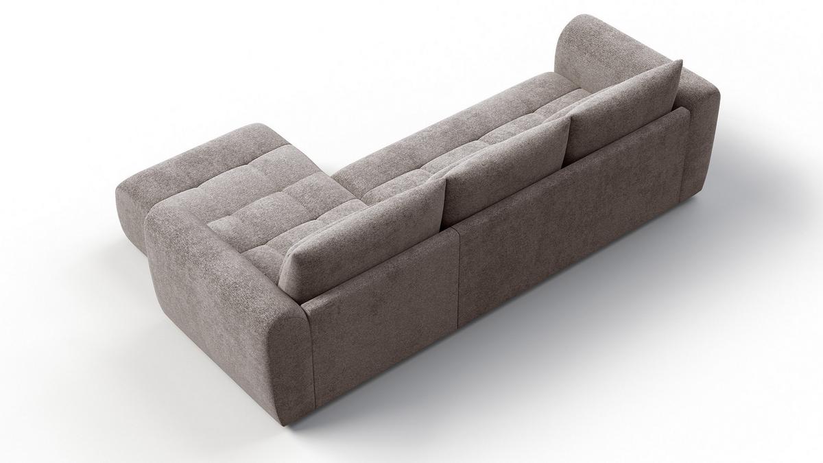 ECKSOFA SORENO 4-Sitzer, dunkelbeige - Beige/Schwarz, Holz/Textil (293/171cm) - Wozimo