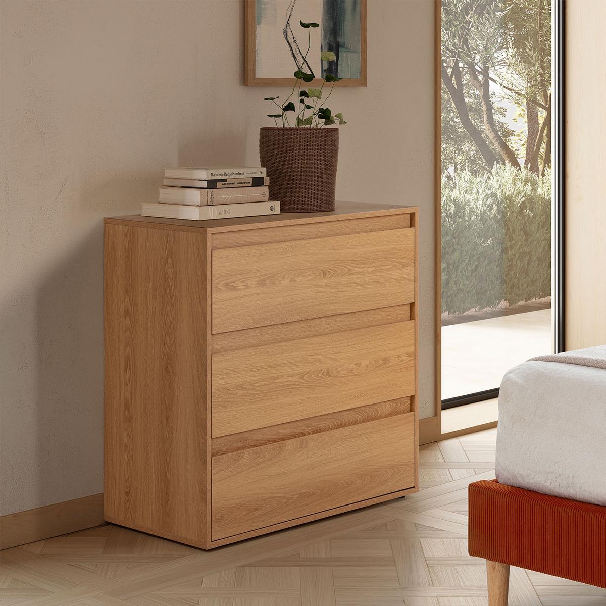 KOMMODE 80/80/40 Tori Eichenfarbe - Honigeiche, Holzwerkstoff (80/80/40cm) - VS Venta-stock