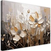 LEINWANDBILD Blumen 60x40cm - Beige, Textil (60/40cm) - Feeby