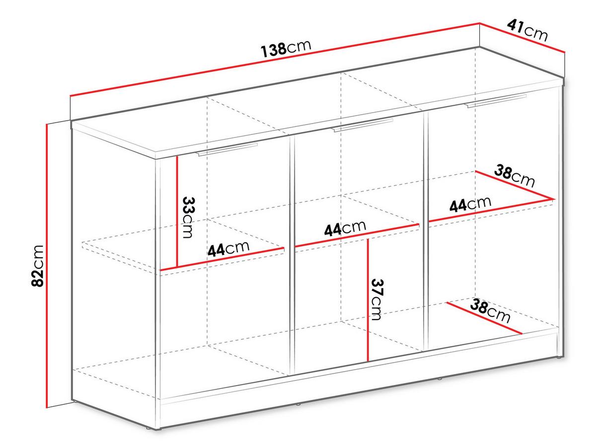 KOMMODE Bali Lux 3D - Eichefarben/Weiß, Holzwerkstoff (138/82/41cm) - MIRJAN24