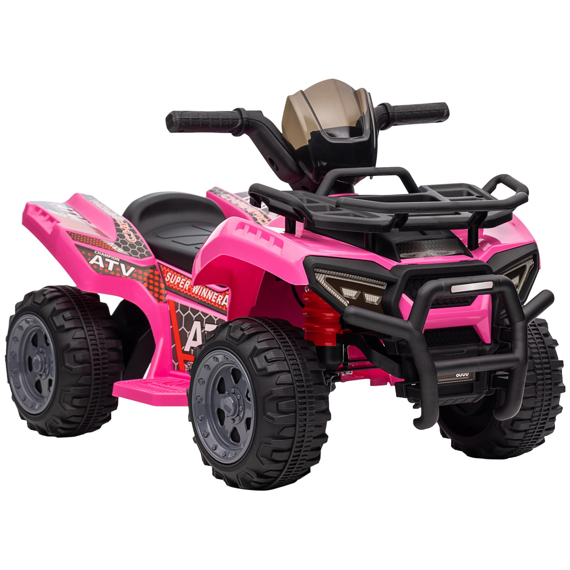 MINI Elektro-Quad Kinder Elektro ATV Kinderwagen Kinderauto Rosa - Rosa, Metall (70/42/45cm) - HOMCOM