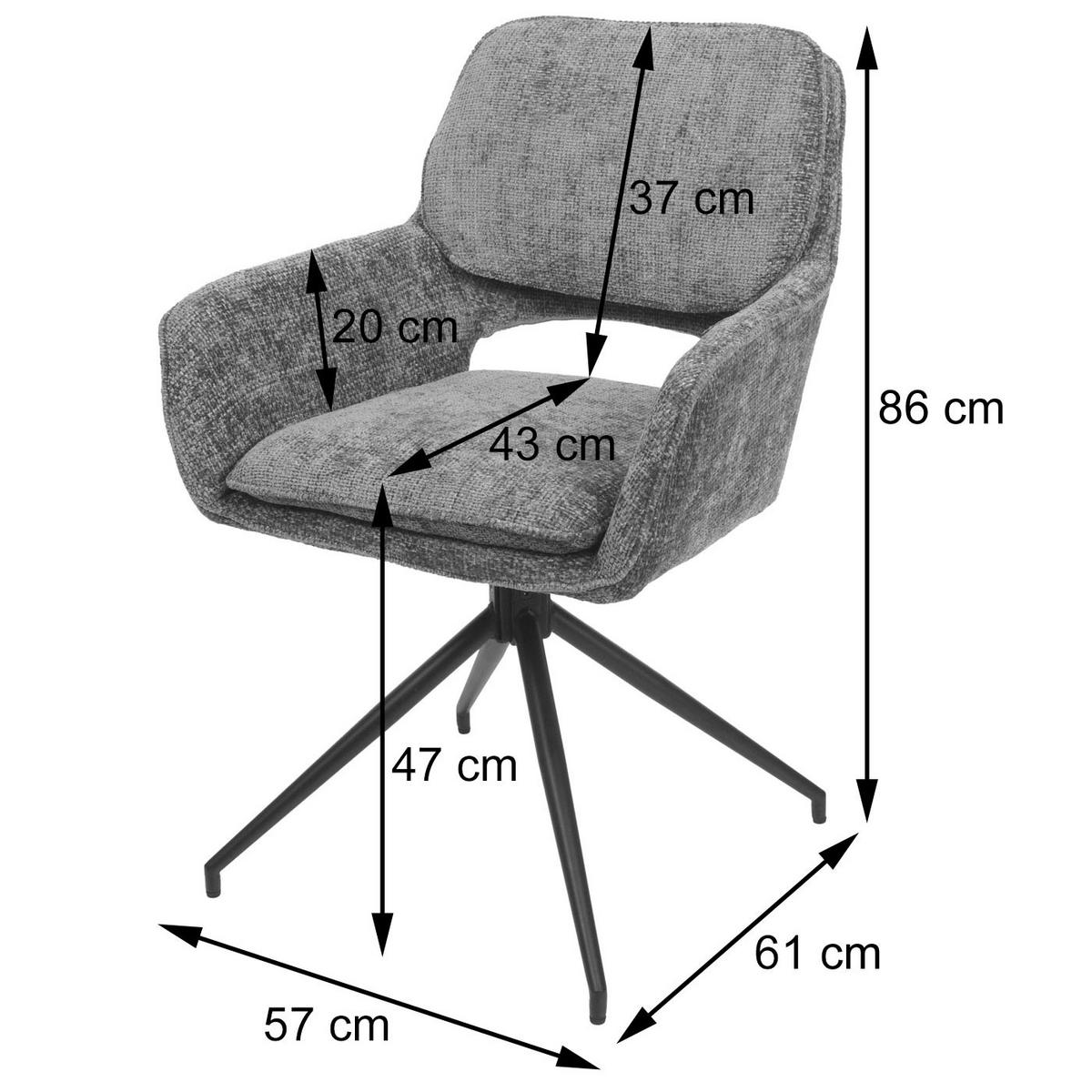 ESSZIMMERSTUHL Grau 6er-Set - Grau, Textil (57/86/61cm) - MCW