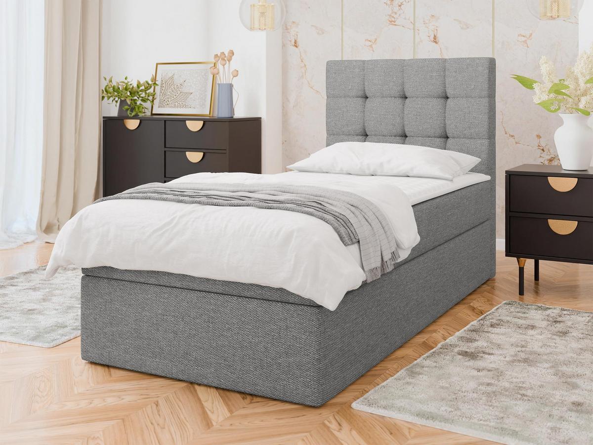 BOXBETT Luanda Single - H3 - Hellgrau/Schwarz, Holz/Kunststoff (100/200cm) - MIRJAN24