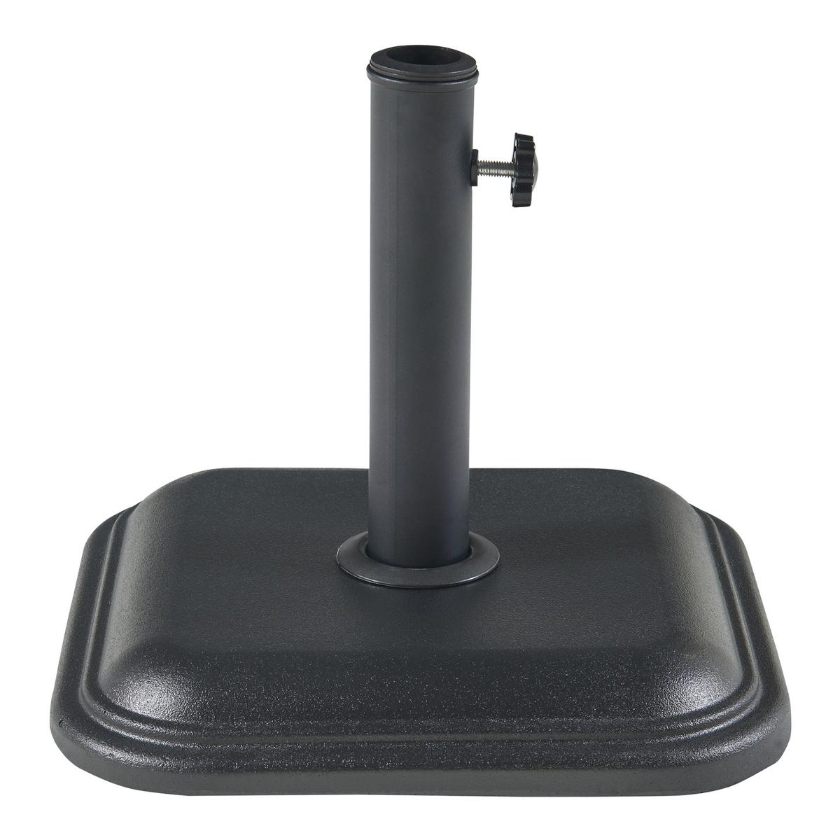 SONNENSCHIRMSTÄNDER Biccari - Schwarz, Stein (35/35cm) - casa.pro