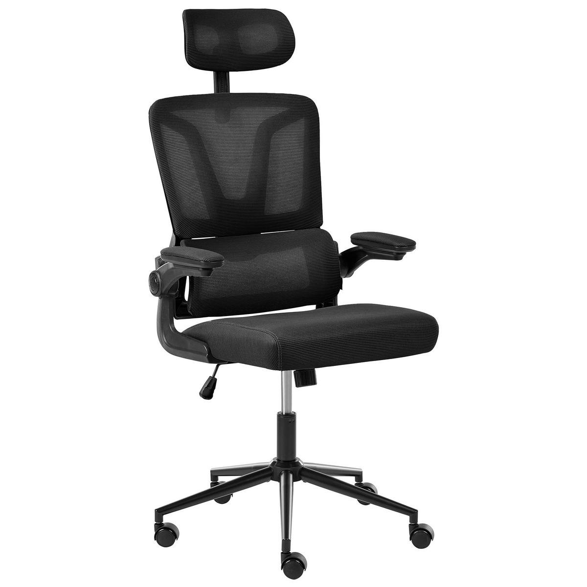 BÜROSTUHL Schwarz Kryos - Schwarz, Textil (64/116/64cm) - Beliani