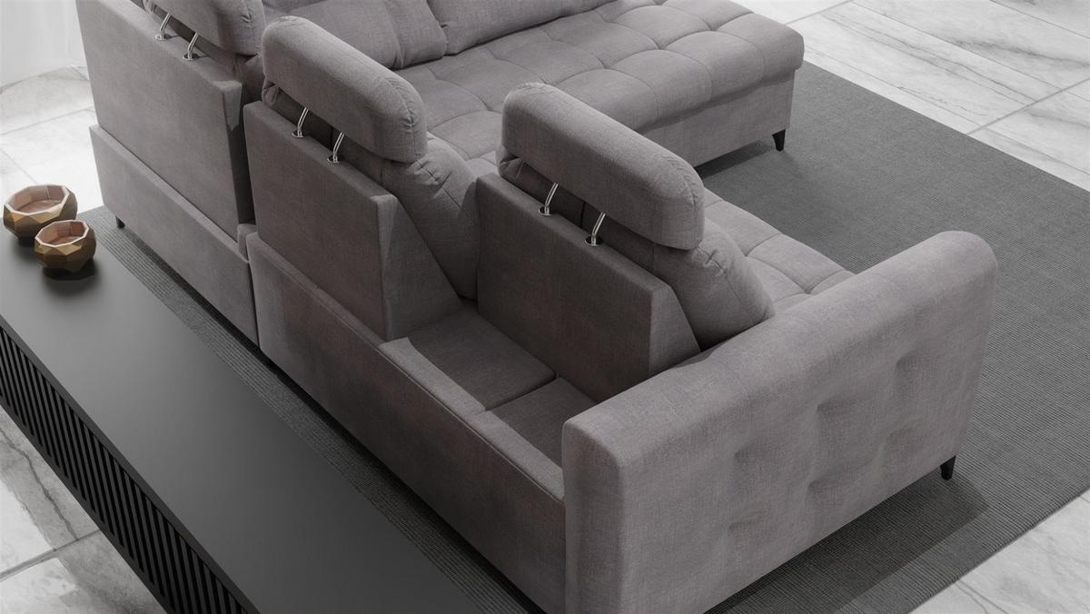 ECKSOFA Wendie - Hellgrau, Holzwerkstoff/Textil (250/200cm) - Fun Möbel