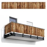 BALKON-SICHTSCHUTZ Holz - Regale - Braun Groß 500x80 cm - Buchefarben, Kunststoff (500/80cm) - MuchoWow