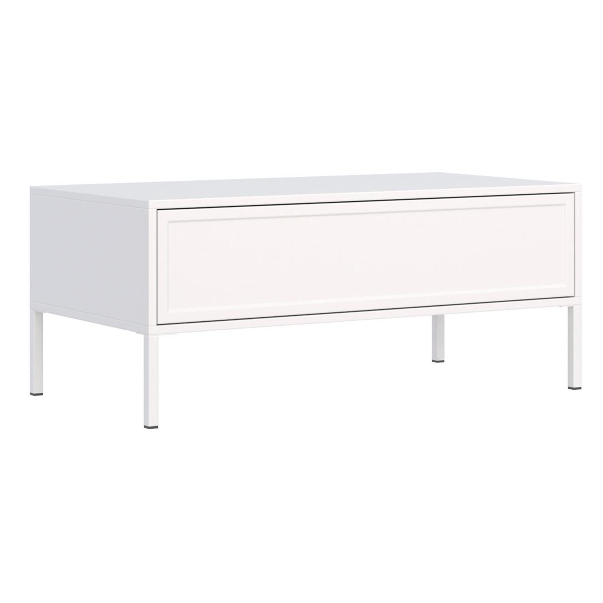 COUCHTISCH Vilavio weiß 100/50 cm - Weiß, Holzwerkstoff/Metall (50/100/40cm) - Selsey
